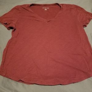 American eagle v neck loose fit burgundy tee large